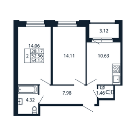 Квартира 54,1 м², 2-комнатная - изображение 4
