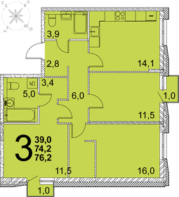 75,8 м², 3-комнатная квартира 9 870 644 ₽ - изображение 22