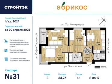 64,8 м², 3-комнатная квартира 8 220 000 ₽ - изображение 81