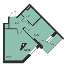 42,8 м², 2-комнатная квартира 4 300 000 ₽ - изображение 128