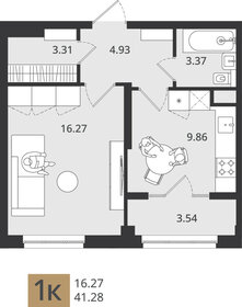 41,2 м², 1-комнатная квартира 5 684 220 ₽ - изображение 13