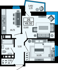 55,4 м², 2-комнатная квартира 7 000 000 ₽ - изображение 6