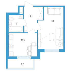 33,5 м², 1-комнатная квартира 5 500 000 ₽ - изображение 108