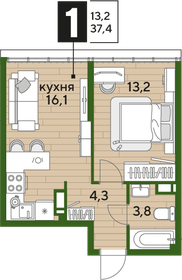 38,5 м², 1-комнатная квартира 7 569 100 ₽ - изображение 24