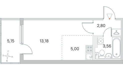 25,6 м², квартира-студия 5 018 706 ₽ - изображение 15