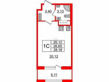 Квартира 26,7 м², студия - изображение 1