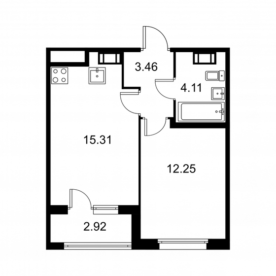 36,6 м², 1-комнатная квартира 5 781 220 ₽ - изображение 1