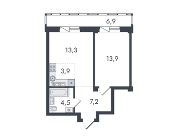 44,1 м², 2-комнатная квартира 4 550 000 ₽ - изображение 55