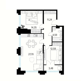 72,1 м², 2-комнатная квартира 12 860 925 ₽ - изображение 23