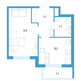 48 м², 1-комнатная квартира 5 990 000 ₽ - изображение 38