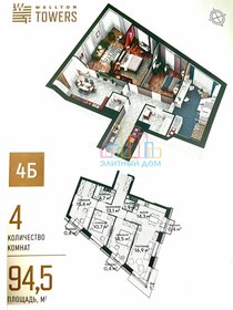 Квартира 95 м², 4-комнатные - изображение 1