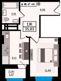 29 м², 1-комнатная квартира 3 399 000 ₽ - изображение 126