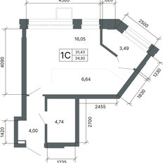 Квартира 34,8 м², студия - изображение 2