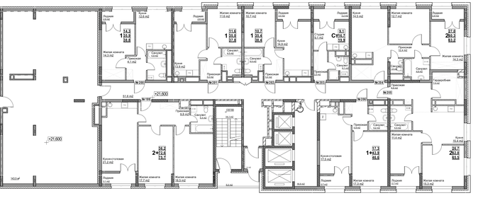 68 м², 2-комнатная квартира 16 500 000 ₽ - изображение 62