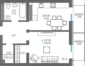 37 м², 1-комнатная квартира 7 770 000 ₽ - изображение 65
