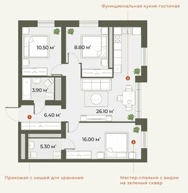 42,2 м², 1-комнатная квартира 4 249 540 ₽ - изображение 29