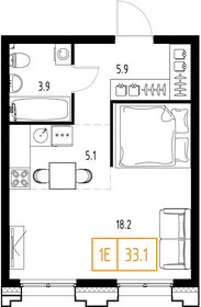 38,2 м², 1-комнатная квартира 11 694 080 ₽ - изображение 36