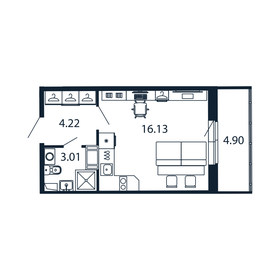 Квартира 24,8 м², студия - изображение 1