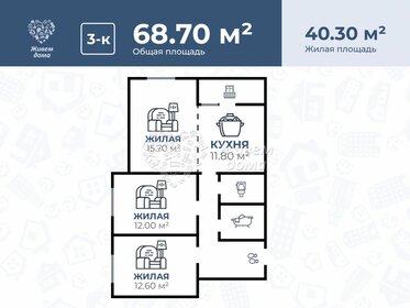 Квартира 72,9 м², 3-комнатная - изображение 1