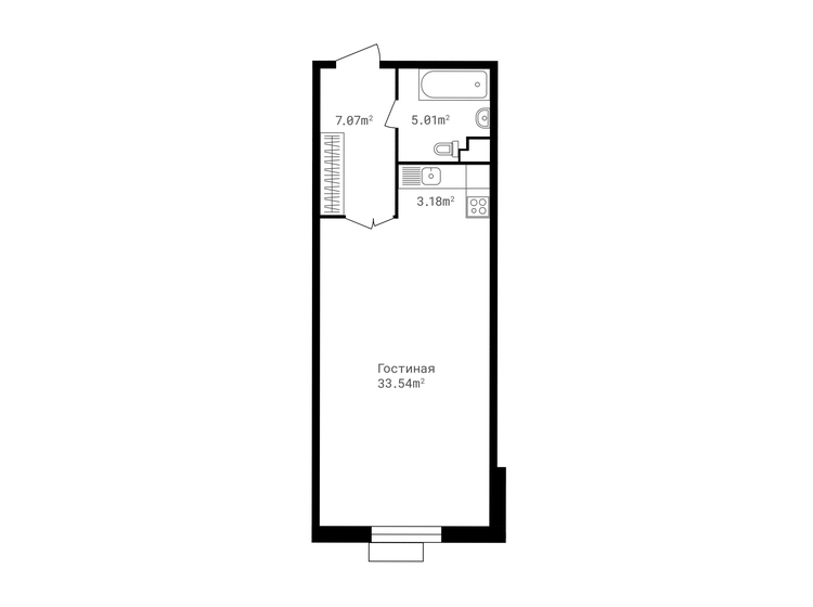 32,2 м², 1-комнатная квартира 7 800 000 ₽ - изображение 66
