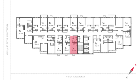 22,4 м², квартира-студия 3 825 561 ₽ - изображение 17