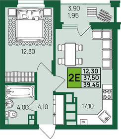 44,9 м², 2-комнатная квартира 4 602 250 ₽ - изображение 52