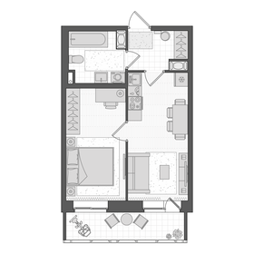 Квартира 35,9 м², 1-комнатная - изображение 3