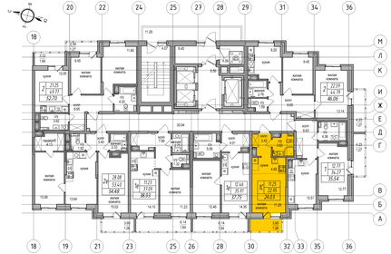 23 м², квартира-студия 4 899 000 ₽ - изображение 58