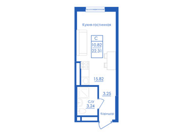 Квартира 22,3 м², студия - изображение 1