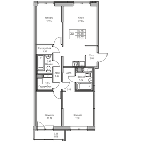 Квартира 80,4 м², 3-комнатная - изображение 1