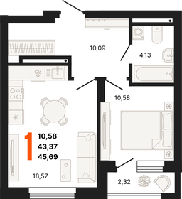 50 м², 1-комнатная квартира 6 700 000 ₽ - изображение 98