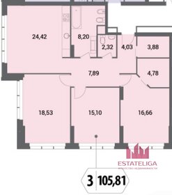 Квартира 105,8 м², 3-комнатная - изображение 1