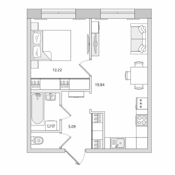 41,6 м², 1-комнатная квартира 11 700 000 ₽ - изображение 1