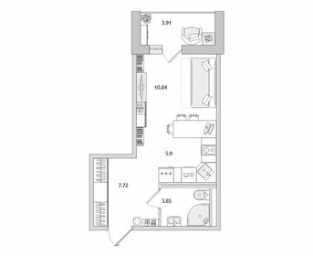 Квартира 32,2 м², студия - изображение 1