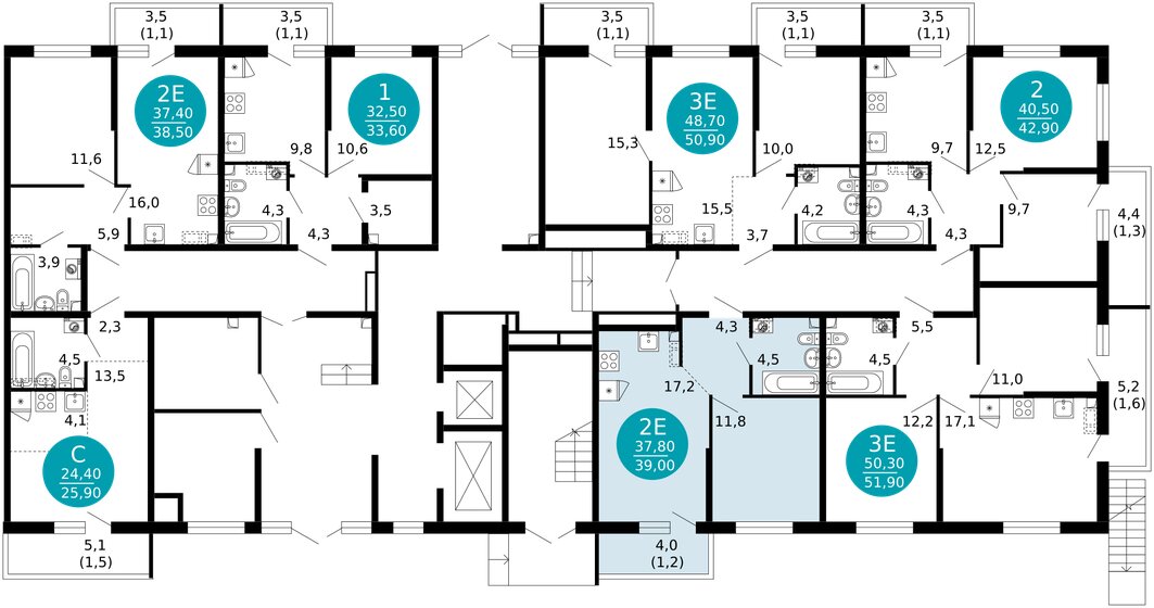 38,1 м², 1-комнатная квартира 13 235 860 ₽ - изображение 35