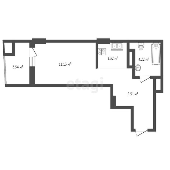 29,2 м², квартира-студия 3 400 000 ₽ - изображение 1