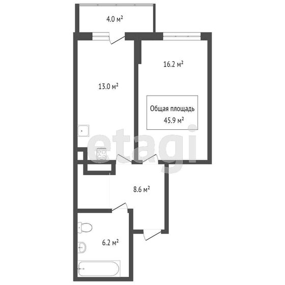 34,5 м², 1-комнатная квартира 5 400 000 ₽ - изображение 1