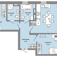 Квартира 74 м², 3-комнатная - изображение 2