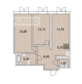 Квартира 63,6 м², 3-комнатная - изображение 1