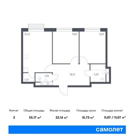 58,2 м², 2-комнатная квартира 17 383 374 ₽ - изображение 11