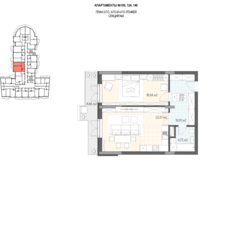 Квартира 67,9 м², 1-комнатные - изображение 3