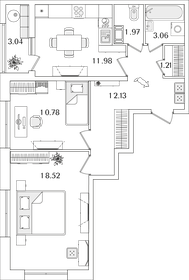 Квартира 61,2 м², 2-комнатная - изображение 1