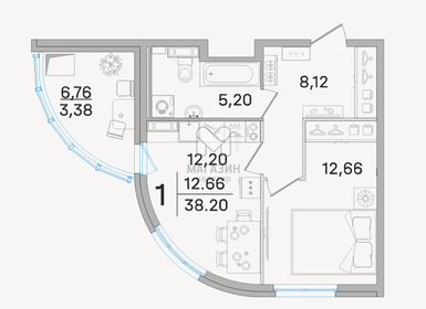 Квартира 38 м², 1-комнатная - изображение 1