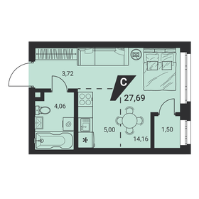 27,8 м², квартира-студия 3 953 924 ₽ - изображение 41