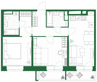 91,8 м², 2-комнатные апартаменты 32 000 000 ₽ - изображение 73