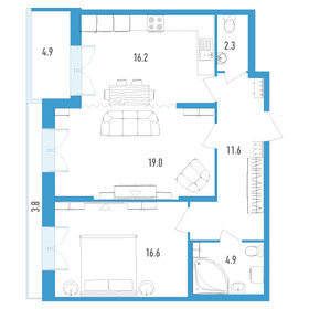 49 м², 2-комнатная квартира 14 280 000 ₽ - изображение 69