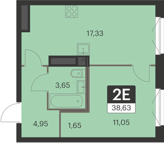 Квартира 38,6 м², 1-комнатная - изображение 1