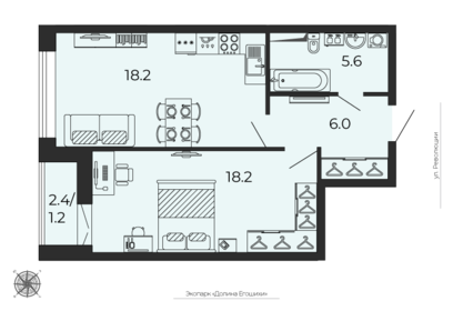 48,7 м², 2-комнатная квартира 8 650 000 ₽ - изображение 28