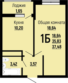 39,2 м², 1-комнатная квартира 4 850 000 ₽ - изображение 78