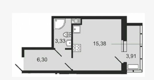 Квартира 26,2 м², студия - изображение 1